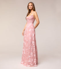 Vivienne Floral Brocade Lace-Up Dress