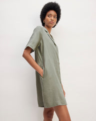 The Shirtdress In Linen | Sage Green