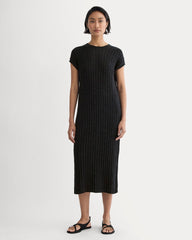 The Column Dress In Cotton Linen | Black