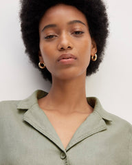 The Shirtdress In Linen | Sage Green