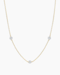 Floating Diamond Stationary Trio Necklace