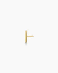 14K Gold Rose Bar Single Stud