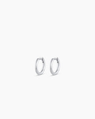 14K White Gold Classic Huggies
