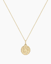 Diamond Zodiac Coin Charm Necklace