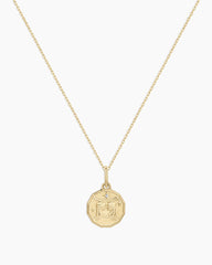 Diamond Zodiac Coin Charm Necklace