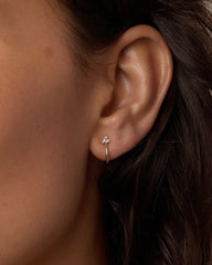 White Sapphire Bali Stud Huggies