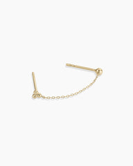14K Gold Bali Chain Double Stud