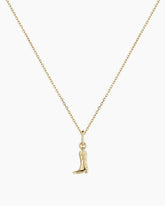 14K Gold Cowboy Boot Charm Necklace