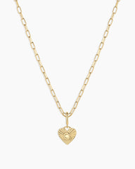 Vintage Heart Alphabet Charm Necklace