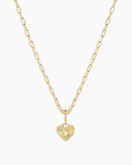 Vintage Heart Alphabet Charm Necklace