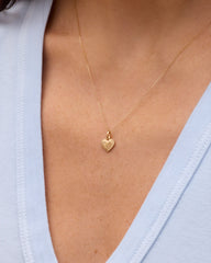 14K Gold Milestone Heart Charm Necklace