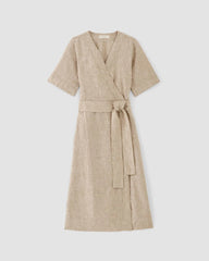 The Wrap Dress In Linen | Cornstalk Chambray