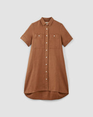 The Daytripper Dress In Linen | Carob Brown