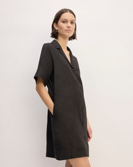 The Shirtdress In Linen | Black
