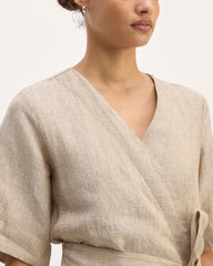 The Wrap Dress In Linen | Cornstalk Chambray