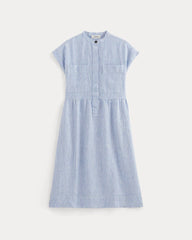 The Craft Dress In Linen | Bluebell / Bone