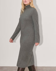 The Turtleneck Sweater Dress In Cashmere | Heather Charcoal