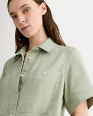 The Daytripper Dress In Linen | Seagrass
