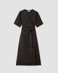 The Wrap Dress In Linen | Black
