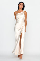 Heart'S Desire String-Tie Shoulder Dress Champagne