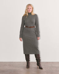 The Turtleneck Sweater Dress In Cashmere | Heather Charcoal