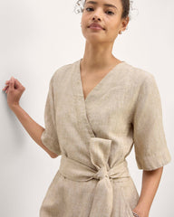 The Wrap Dress In Linen | Cornstalk Chambray