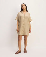 The Shirtdress In Linen | Trench Coat Khaki