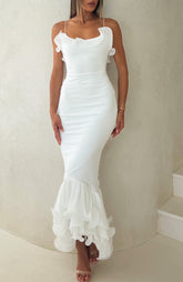 Dancing Petals Maxi Dress Off White