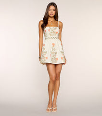 Rosé Forecast Floral Poppy Mini Dress