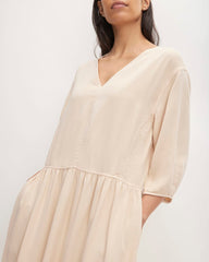 The Tencel™ Puff-Sleeve Dress | Whisper Pink