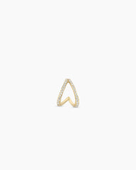 Diamond Pave Split Single Huggie