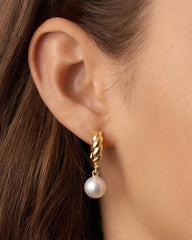 Pearl Crew Hoops