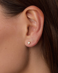 Lab Grown Diamond Heart Flat Back Studs