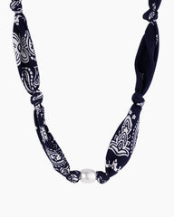 Paisley Bandana Pearl Necklace
