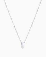 14K White Gold Lou Halo Charm Necklace