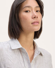 The Daytripper Dress In Linen | White / Black