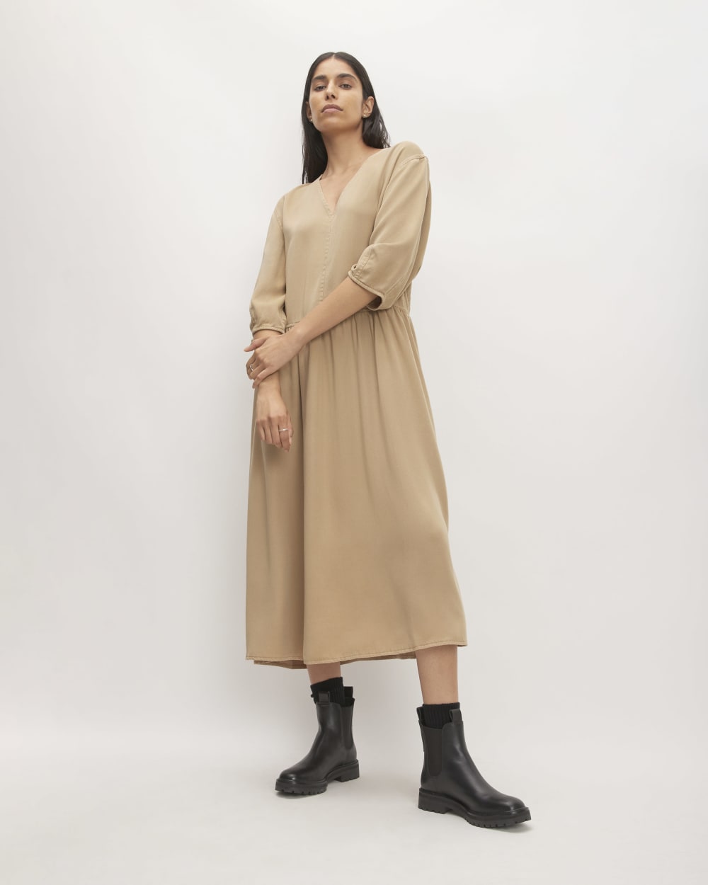 The Tencel™ Puff-Sleeve Dress | Cornstalk