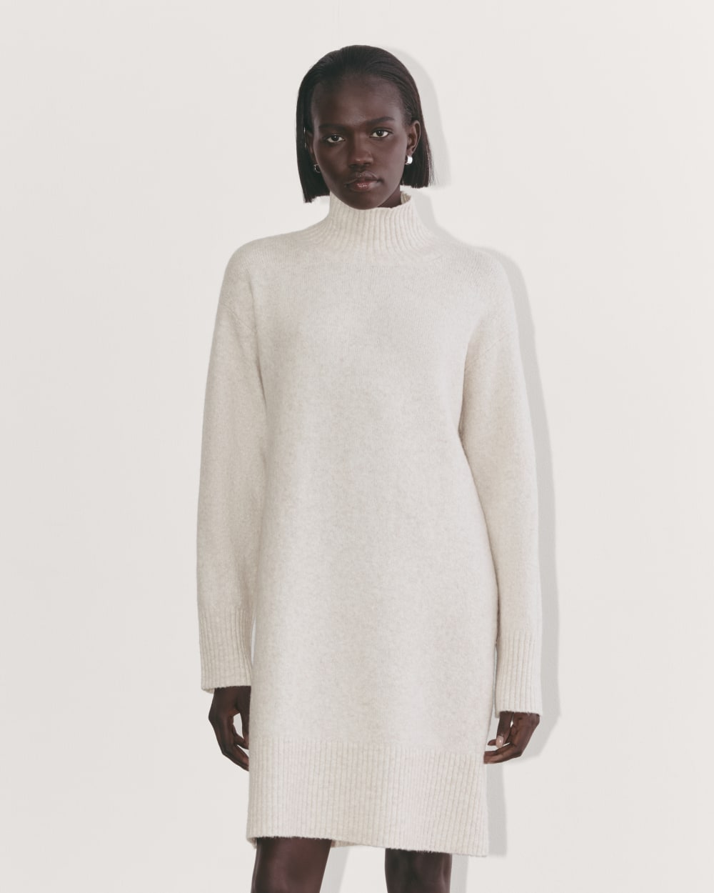 The Sweater Dress In Plush Cotton | Heathered Oat