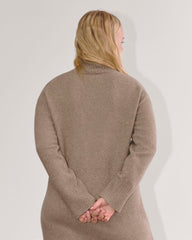The Sweater Dress In Plush Cotton | Heather Taupe