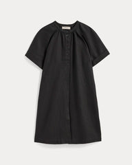 The Popover Dress In Linen | Black