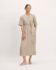 The Wrap Dress In Linen | Cornstalk Chambray