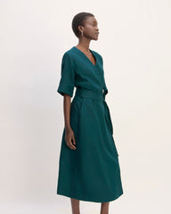 The Wrap Dress In Linen | Dark Sea