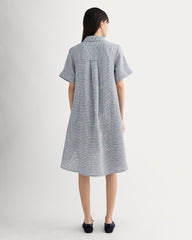 The Daytripper Dress In Linen | Midnight Navy Gingham