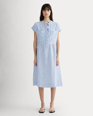 The Craft Dress In Linen | Bluebell / Bone