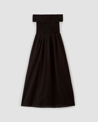 The Gauze Off-The-Shoulder Dress | Black