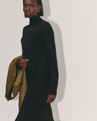 The Turtleneck Sweater Dress In Cashmere | Black