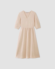 The Tencel™ Puff-Sleeve Dress | Whisper Pink