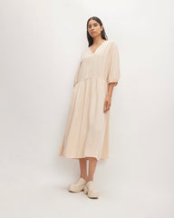 The Tencel™ Puff-Sleeve Dress | Whisper Pink