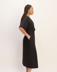 The Wrap Dress In Linen | Black