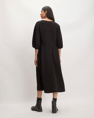 The Tencel™ Puff-Sleeve Dress | Black